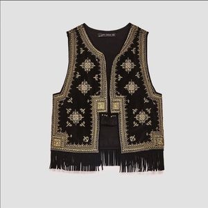 NWT Limited Edition Embroidered Velvet Vest